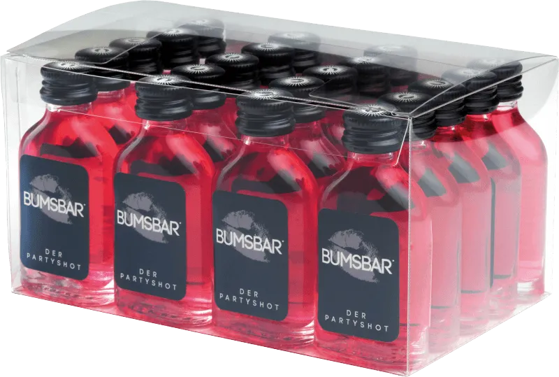 BUMSBAR – Granatapfellikör Alk.16vol.% 20×0,02l