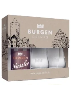 Alternative view of Schlitzer Burgen Nussler 0,2 Liter in GP mit 2 Gläsern
