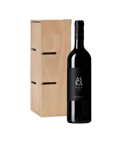 Alternative view of Cassetta legno ASKA · Bolgheri Rosso DOC 2017 – Banfi