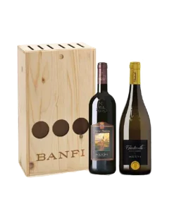 Alternative view of confezione FONTANELLE Chardonnay Toscana IGT 2018 – BRUNELLO DI MONTALCINO DOCG 2015 – Banfi